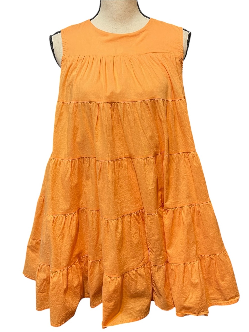 Strut‎ & Bolt Orange Volume Tiered Sleeveless Mini Length Tent Dress Women's S